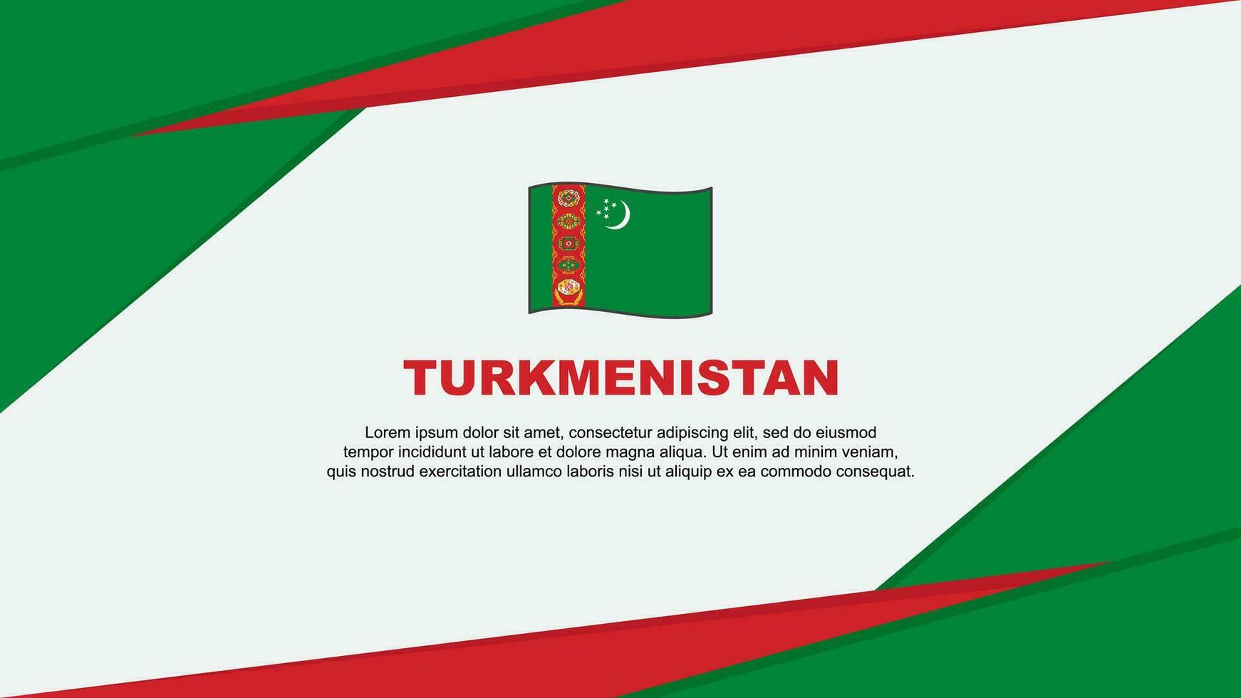 turkmenistan vlag abstract achtergrond ontwerp sjabloon. turkmenistan onafhankelijkheid dag banier tekenfilm vector illustratie. turkmenistan