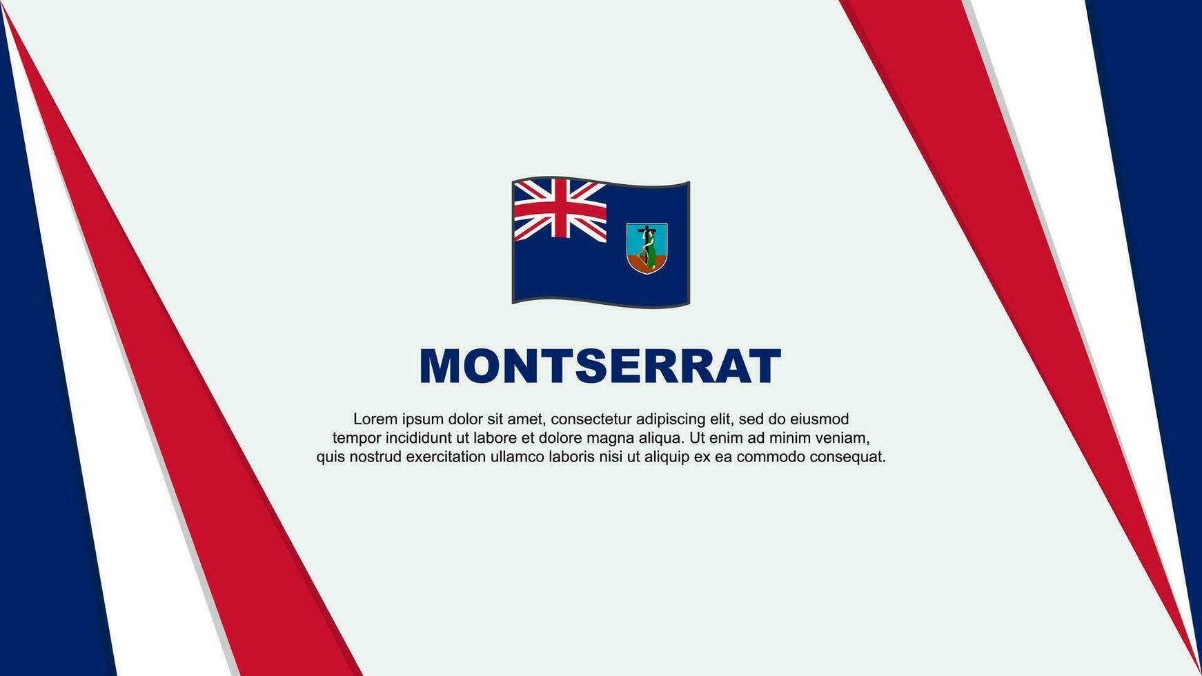 Montserrat vlag abstract achtergrond ontwerp sjabloon. Montserrat onafhankelijkheid dag banier tekenfilm vector illustratie. Montserrat vlag
