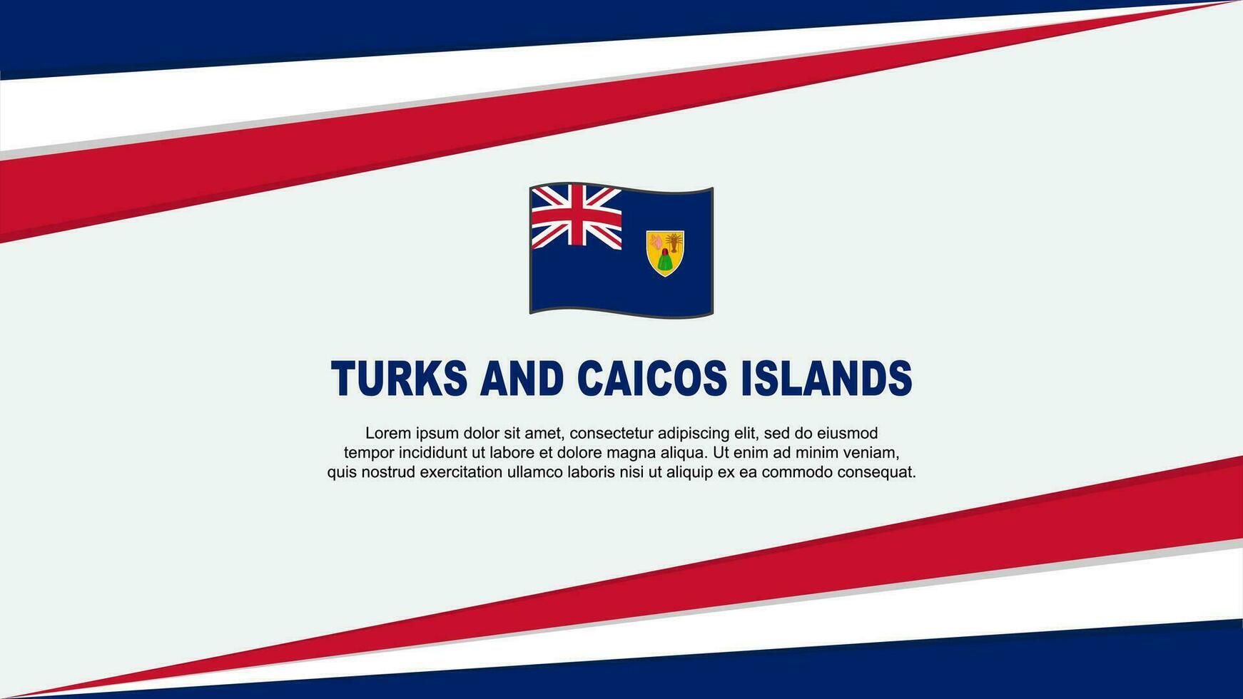 turken en caicos eilanden vlag abstract achtergrond ontwerp sjabloon. turken en caicos eilanden onafhankelijkheid dag banier tekenfilm vector illustratie. ontwerp