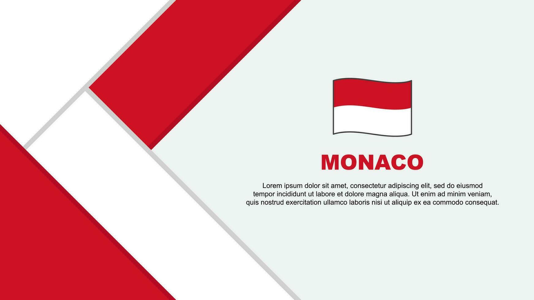 Monaco vlag abstract achtergrond ontwerp sjabloon. Monaco onafhankelijkheid dag banier tekenfilm vector illustratie. Monaco illustratie