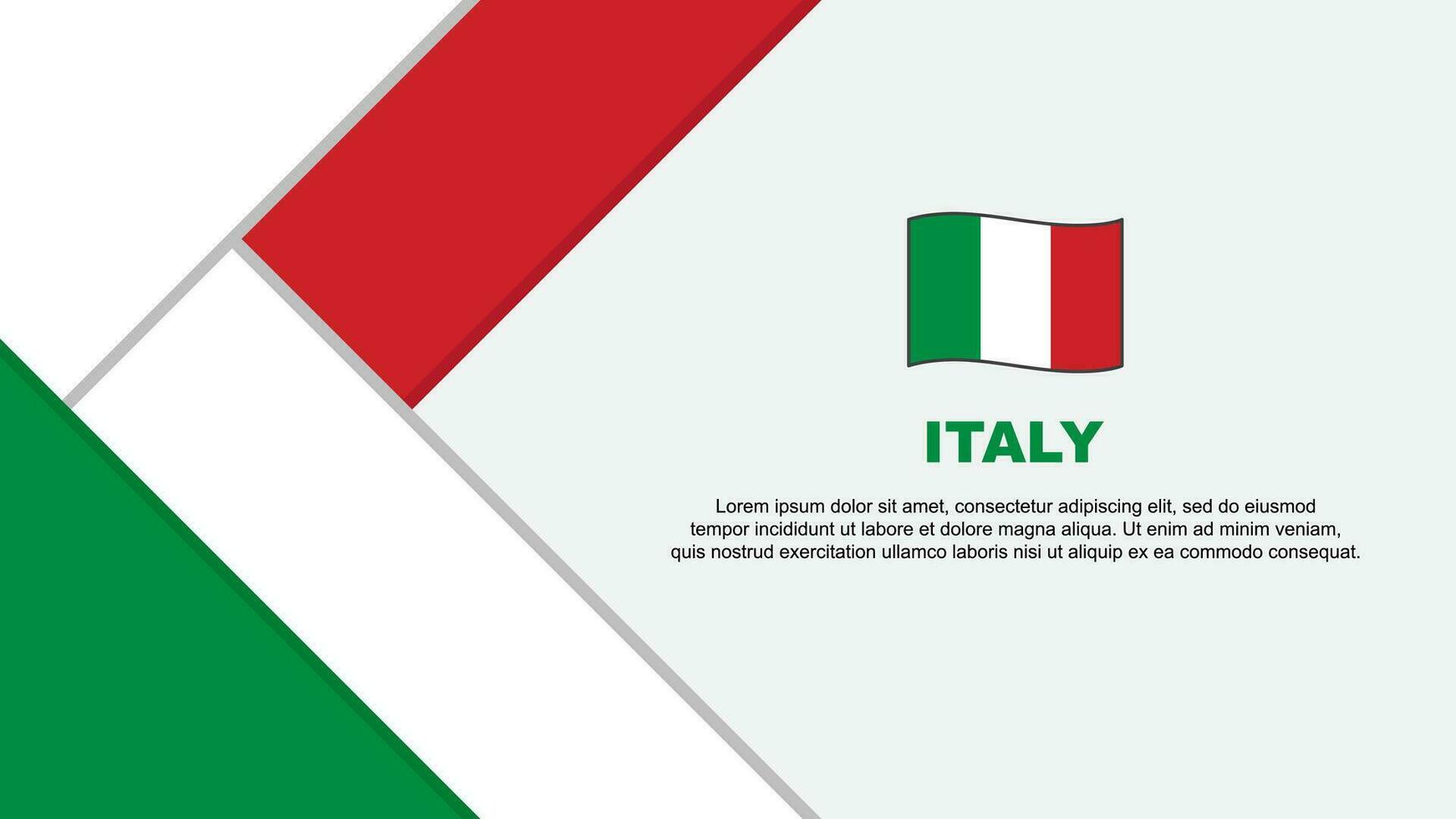 Italië vlag abstract achtergrond ontwerp sjabloon. Italië onafhankelijkheid dag banier tekenfilm vector illustratie. Italië illustratie