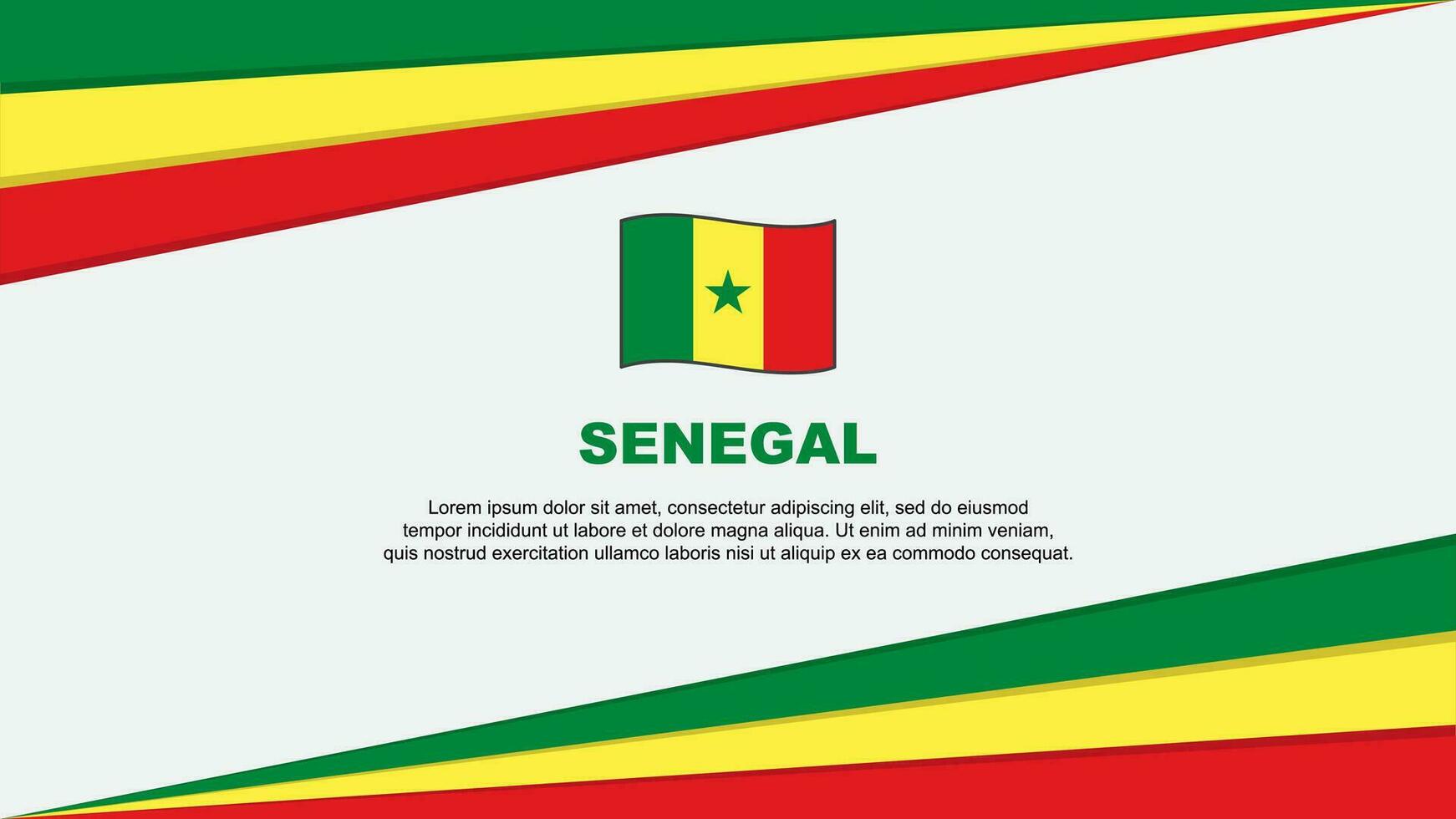 Senegal vlag abstract achtergrond ontwerp sjabloon. Senegal onafhankelijkheid dag banier tekenfilm vector illustratie. Senegal ontwerp