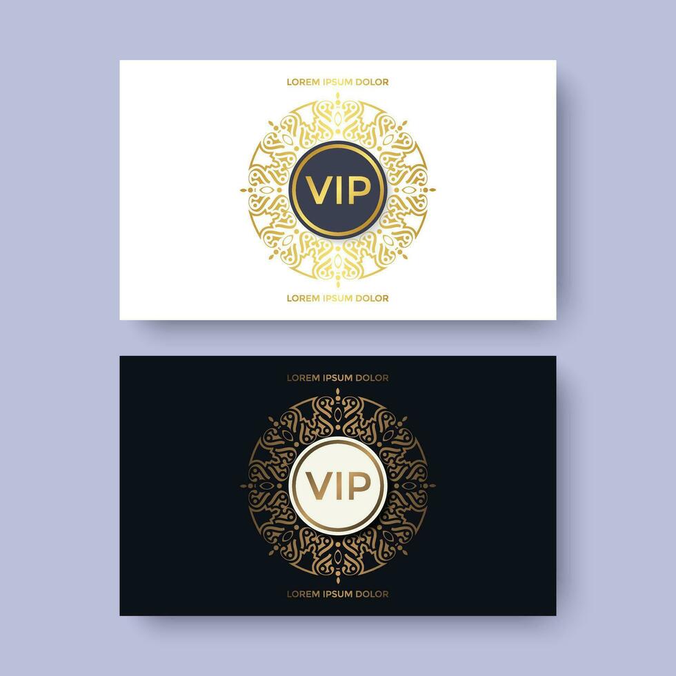 luxe wit en zwart vip-kaart ornamentpatroon vector