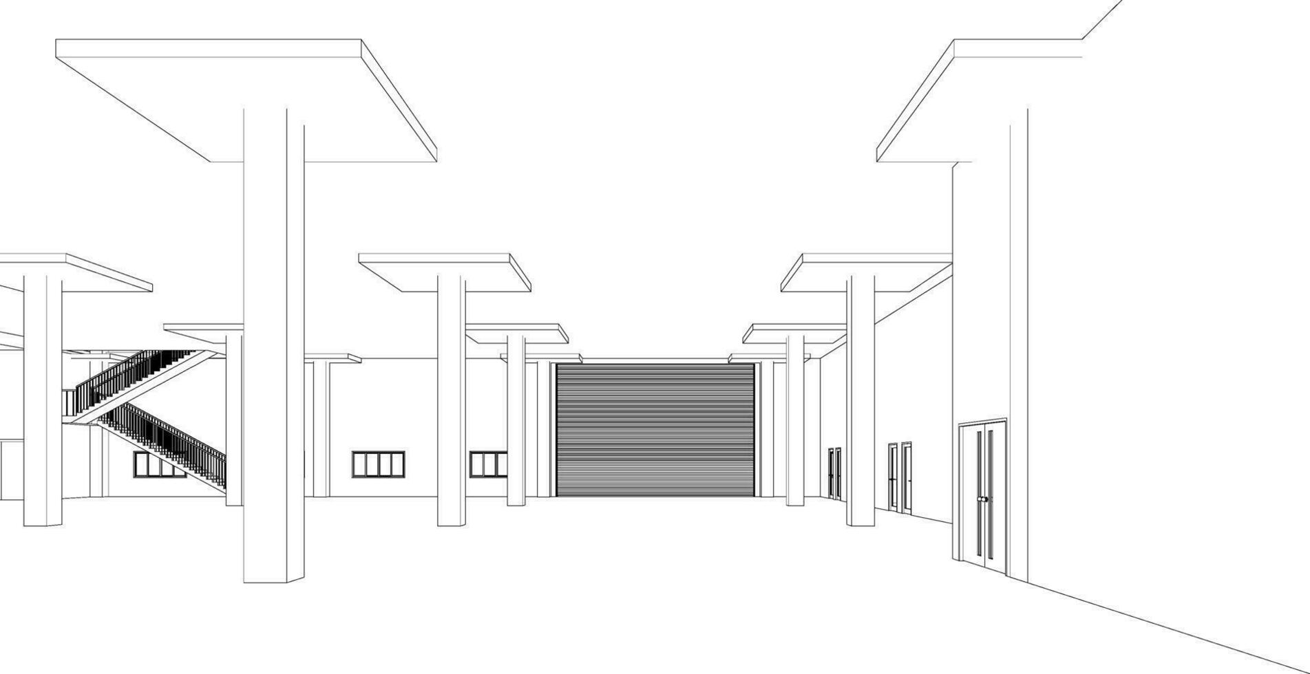 3d illustratie van gebouw structuur vector