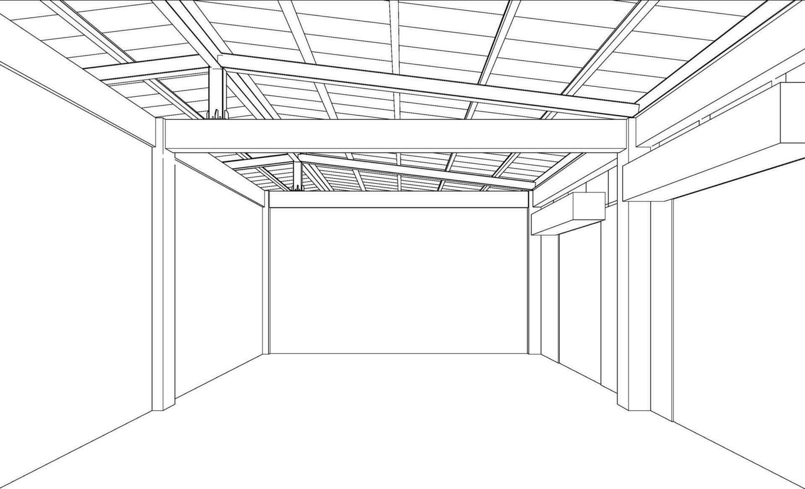 3d illustratie van industrieel gebouw vector