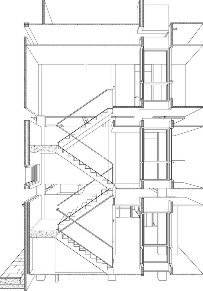 3d illustratie van woon- project vector