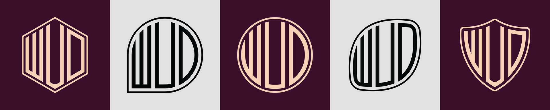 creatief gemakkelijk eerste monogram wud logo ontwerpen. vector