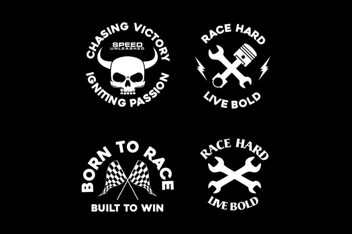 wijnoogst racing badges logo sjabloon verzameling pak vector