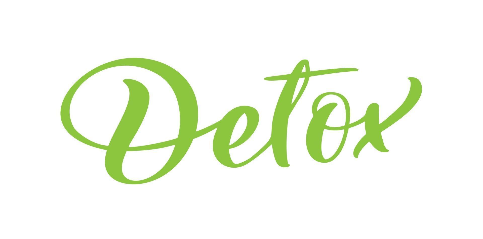 detox tekst vector logo belettering geïsoleerd op een witte achtergrond.