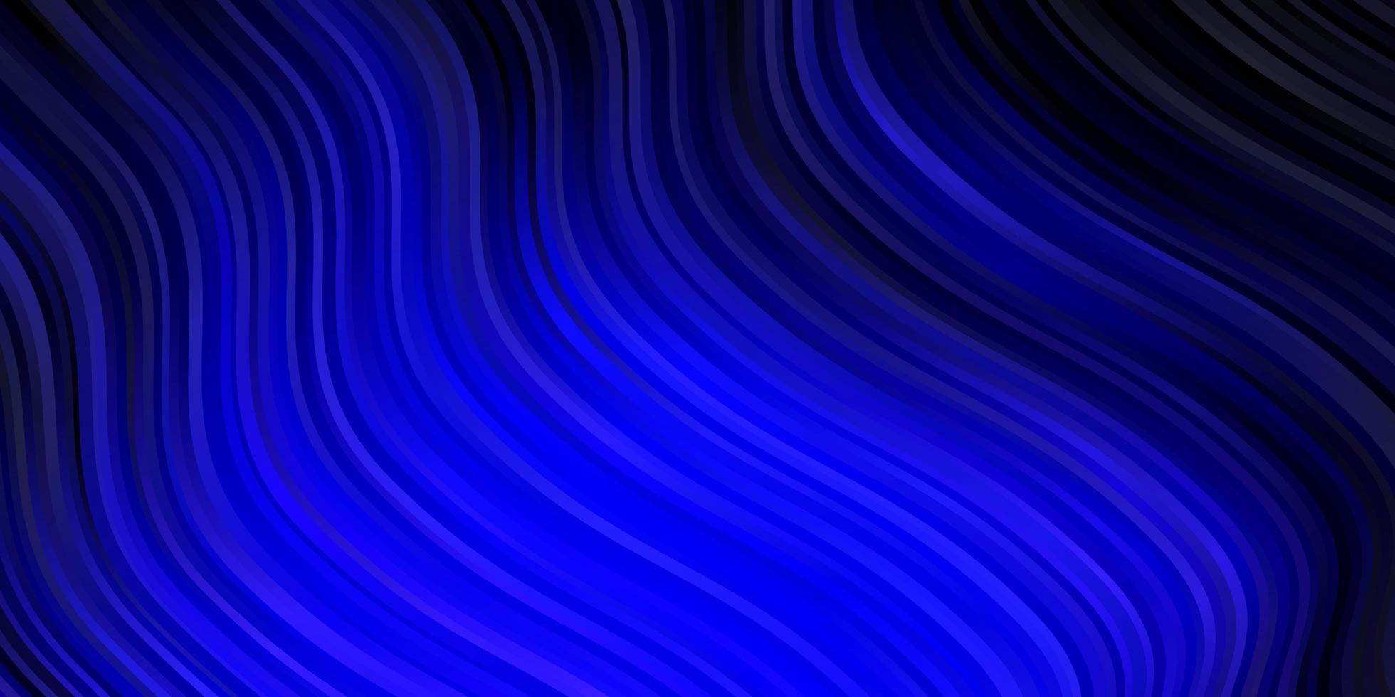 donkerblauwe vectortextuur met krommen. vector