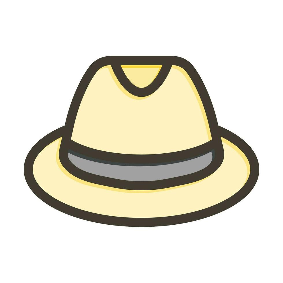 Panama hoed vector dik lijn gevulde kleuren icoon voor persoonlijk en reclame gebruiken.