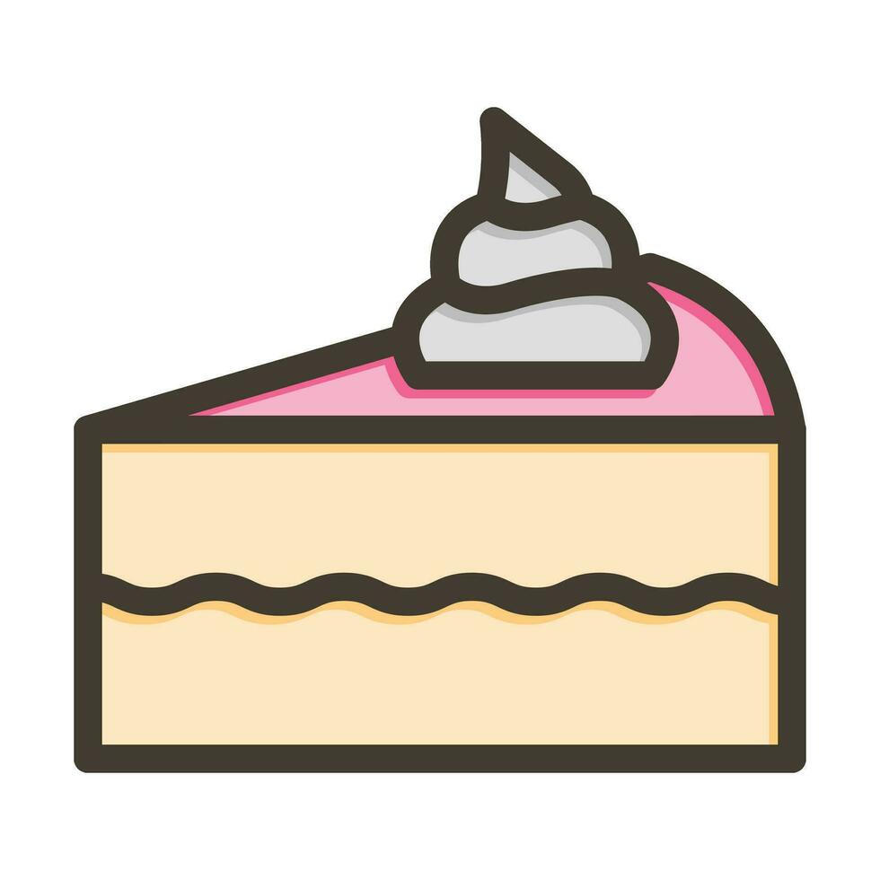 stuk van taart vector dik lijn gevulde kleuren icoon voor persoonlijk en reclame gebruiken.