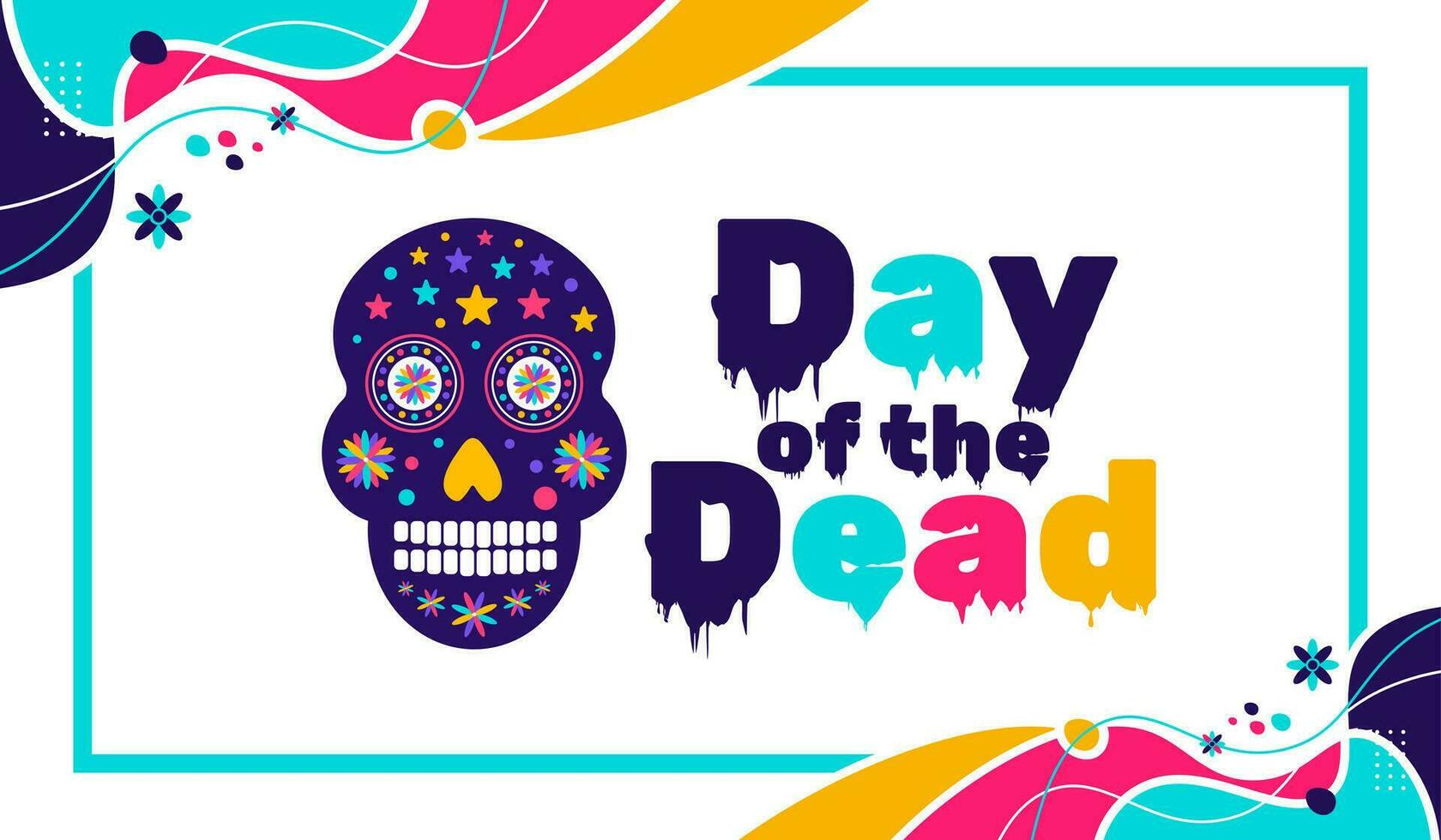 dag van de dood, dia de los muertos, dia de Muertos kleurrijk Mexicaans schedel kunst achtergrond ontwerp sjabloon. traditioneel Mexicaans vakantie poster, partij folder, groet kaart, banier en achtergrond. vector