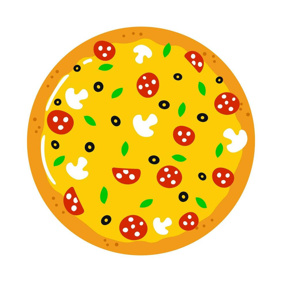 pizza karakter. vector hand- getrokken tekenfilm kawaii karakter illustratie icoon. geïsoleerd Aan wit achtergrond. pizza karakter concept