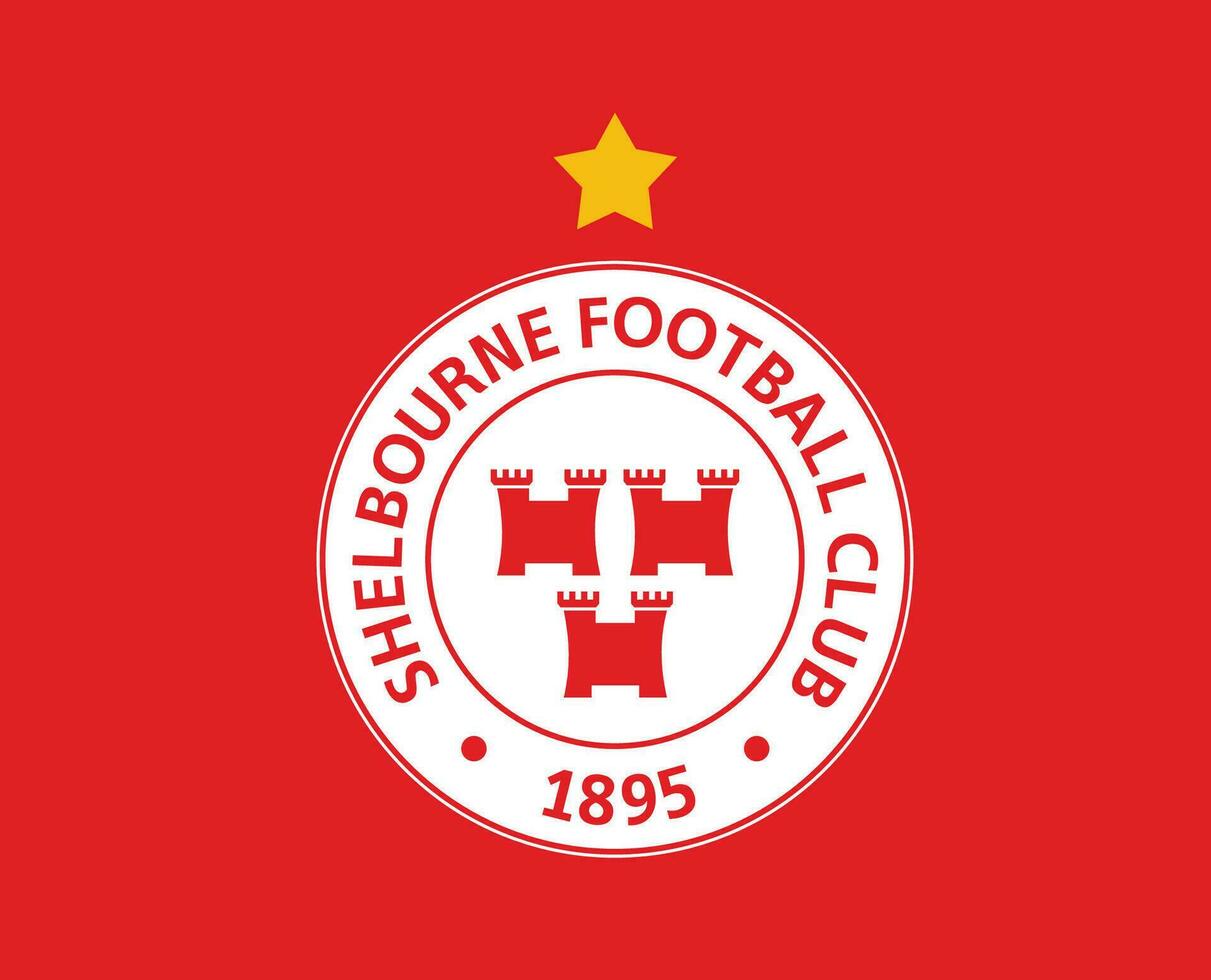 Shelbourne club logo symbool Ierland liga Amerikaans voetbal abstract ontwerp vector illustratie met rood achtergrond