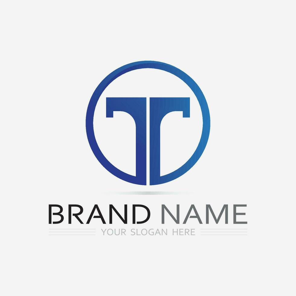 brief t logo beeld en doopvont t ontwerp grafisch vector