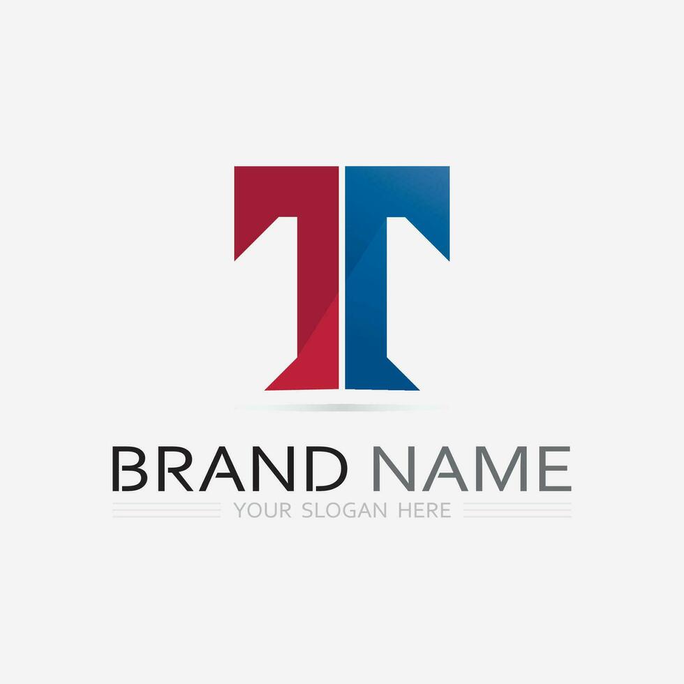 brief t logo beeld en doopvont t ontwerp grafisch vector