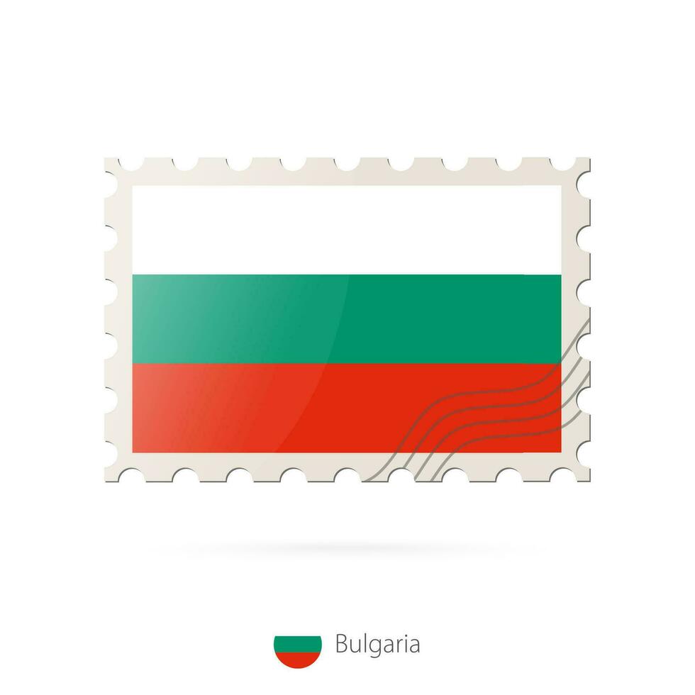 port postzegel met de beeld van bulgarije vlag. vector