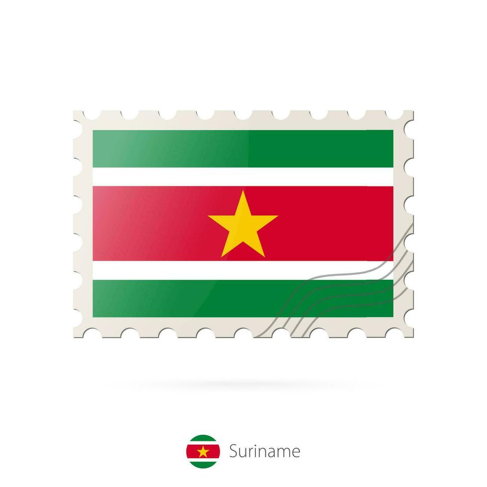 port postzegel met de beeld van Suriname vlag. vector