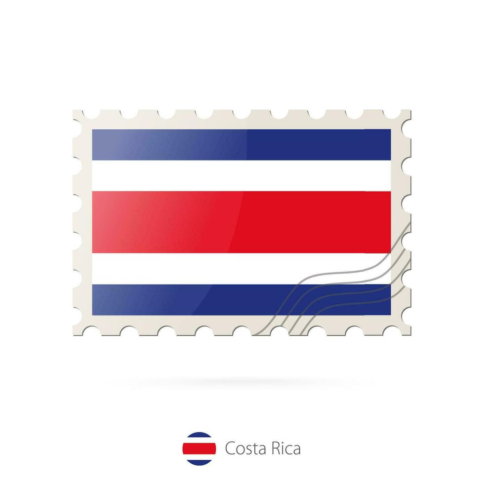 port postzegel met de beeld van costa rica vlag. vector