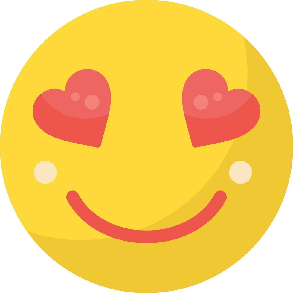 glimlachen gezicht met harten vector icoon