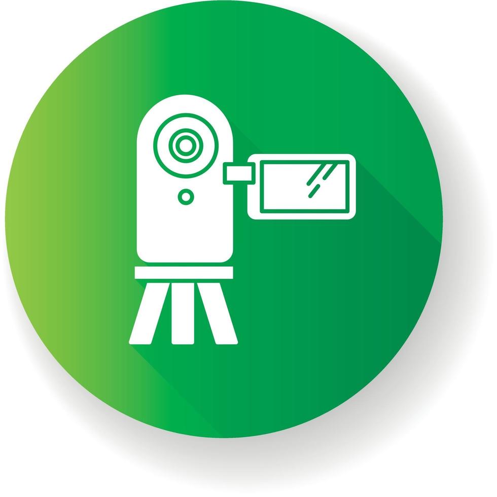 videocamera plat ontwerp lange schaduw glyph icon vector