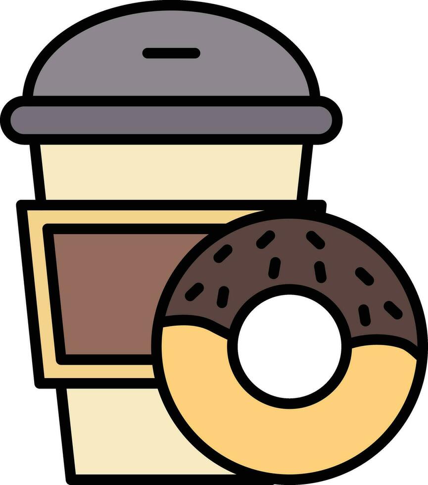 koffie donut vector icoon