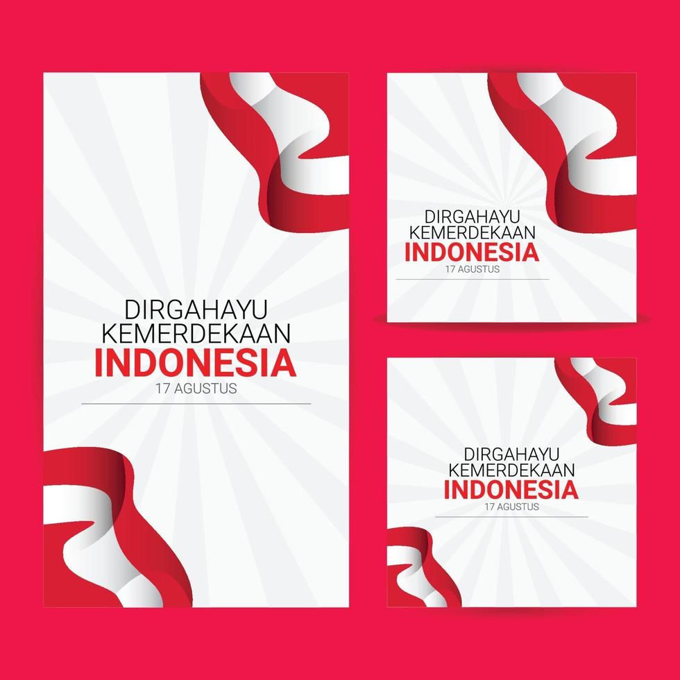 indonesië vlag banners sjabloon vector