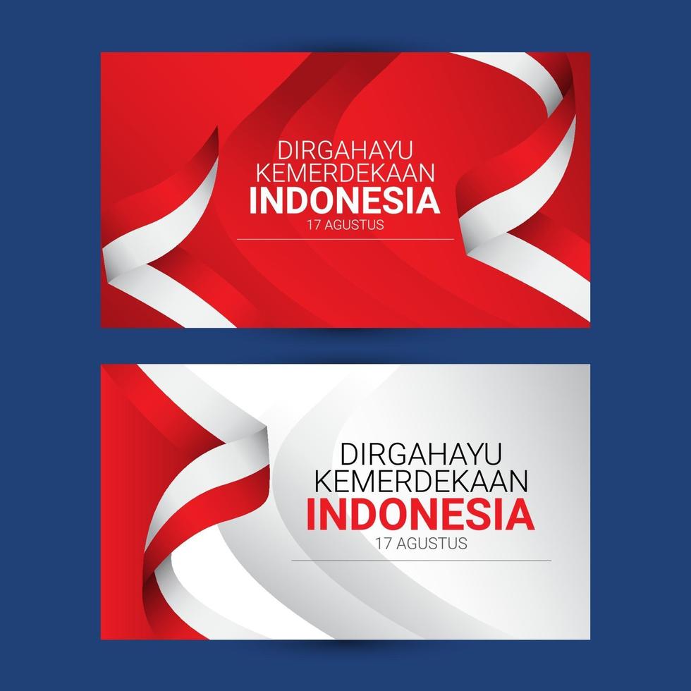 indonesië vlag banners sjabloon vector