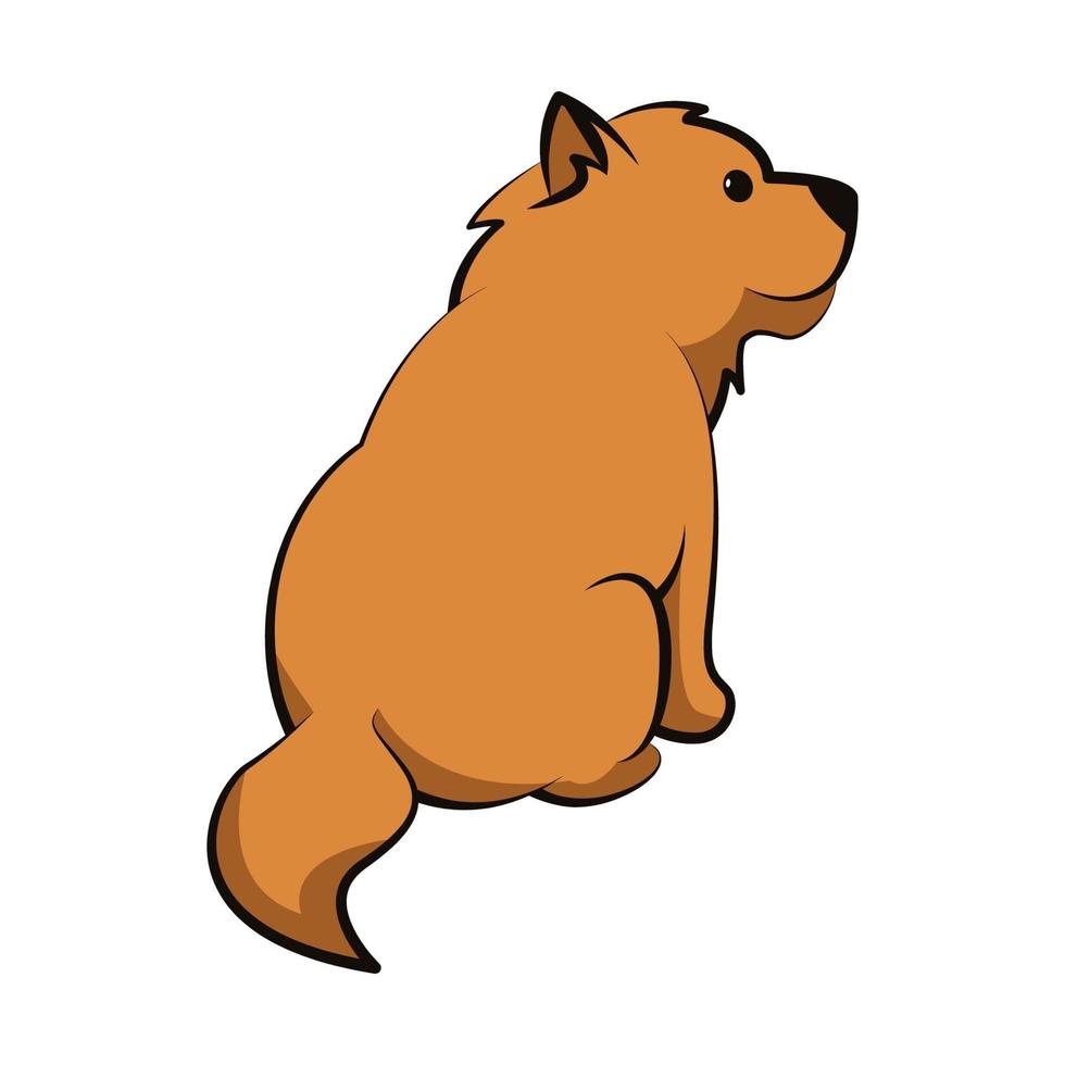 chow chow hond schattig cartoon plat ontwerp vector