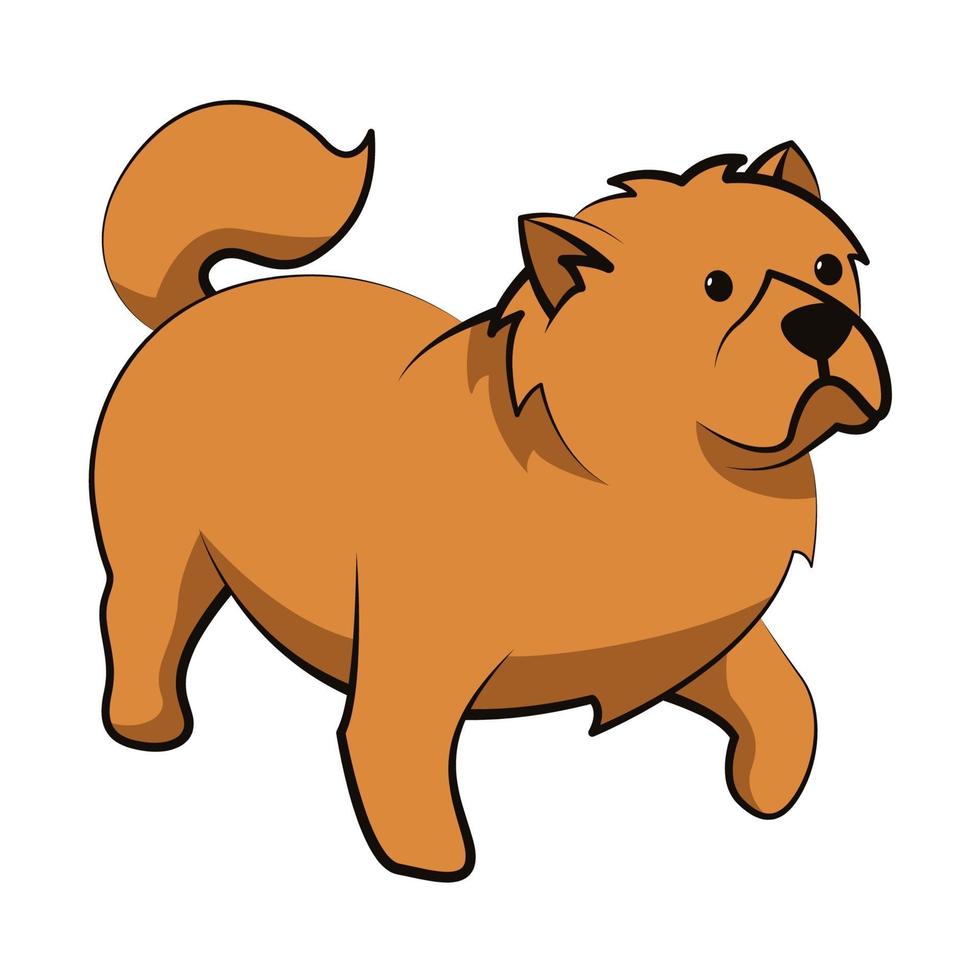 chow chow hond schattig cartoon plat ontwerp vector