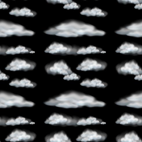 Naadloos ontwerp als achtergrond met wolken in zwarte hemel vector