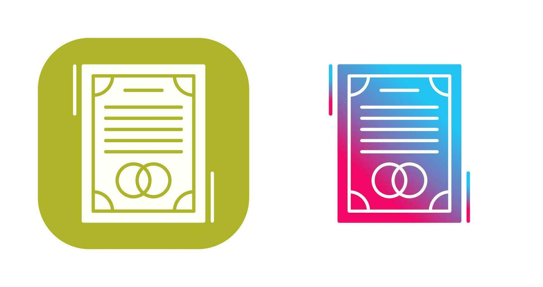 bruiloft contract vector icon