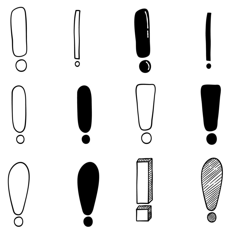 set doodle uitroeptekens vector