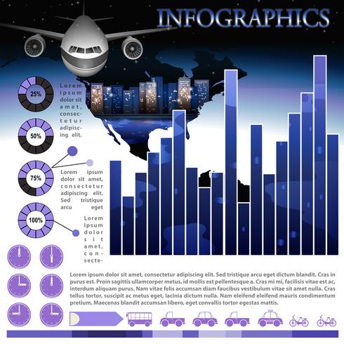 Een infographics van een vliegtuig vector