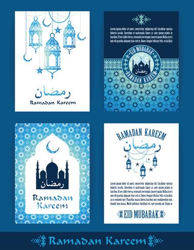 Ramadan Kareem. Set van Ramadan ontwerpsjablonen. vector