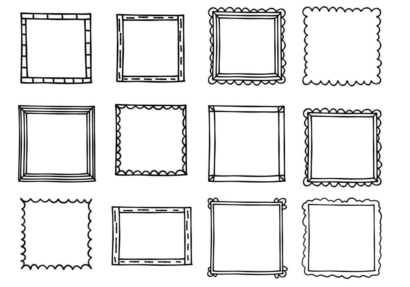 verschillende doodle frame vector