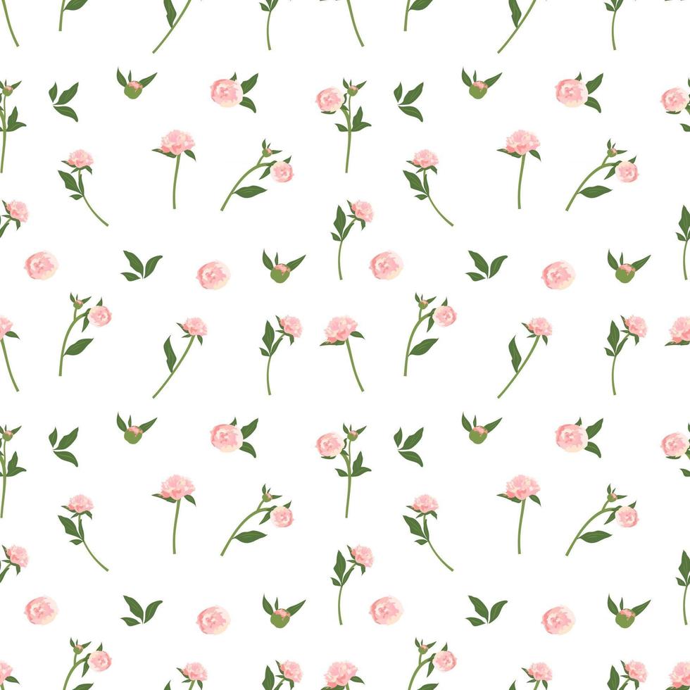 delicaat naadloos patroon met pioenrozen. bloemenprint. vector