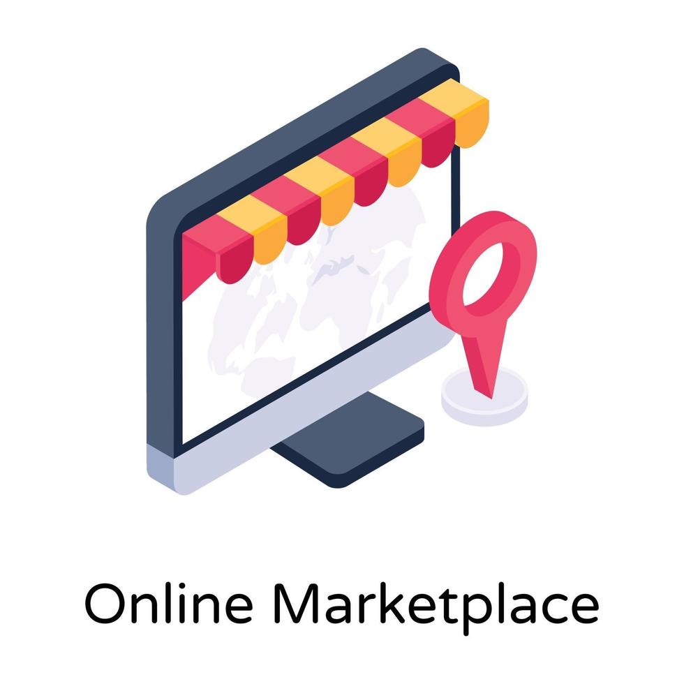 online marktplaats en locatie vector