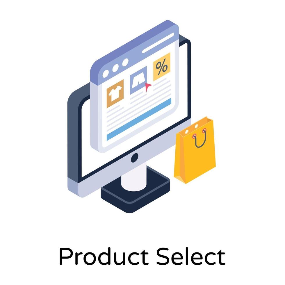 e-commerce product selecteren vector