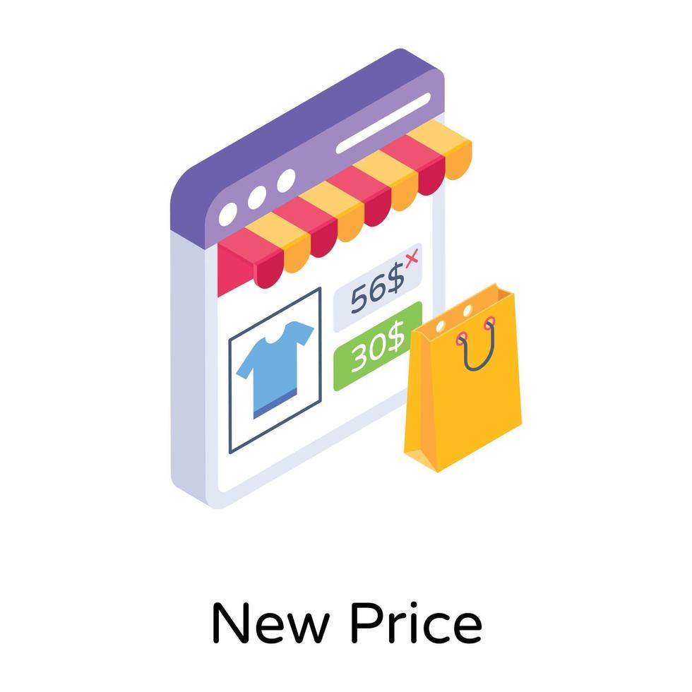 web nieuwe prijs vector