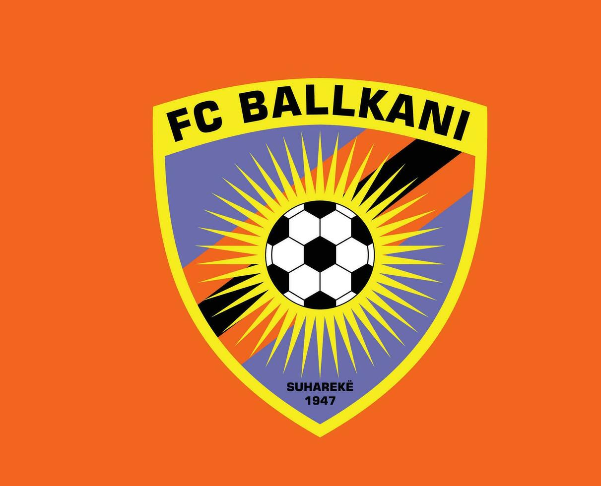 balkani club logo symbool Kosovo liga Amerikaans voetbal abstract ontwerp vector illustratie met oranje achtergrond