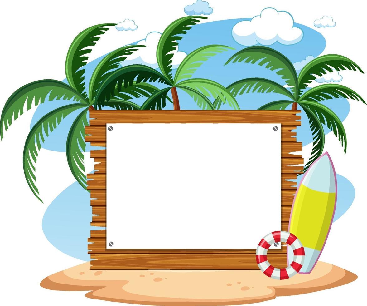 lege banner sjabloon met zomer strand element geïsoleerd vector