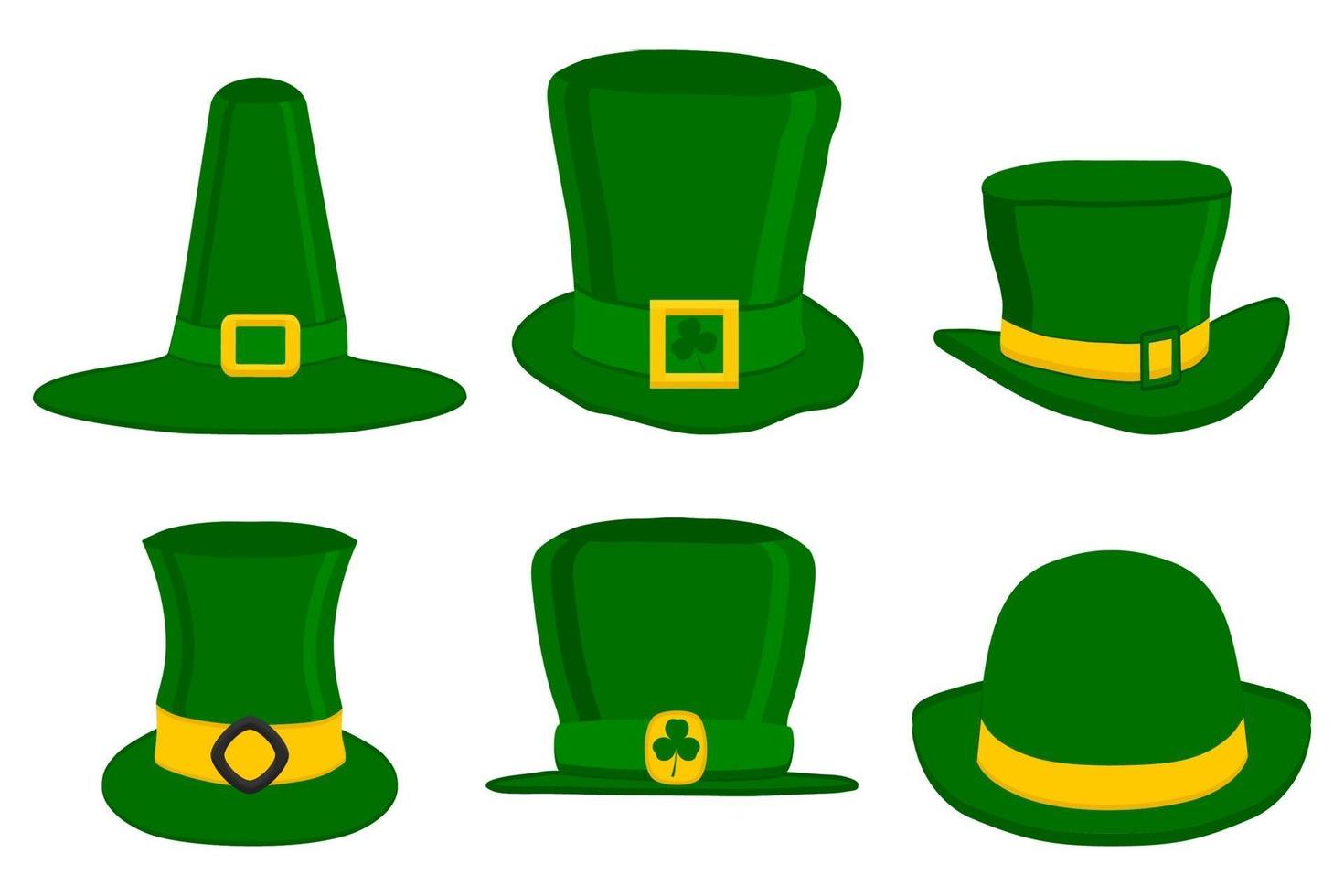 illustratie op thema Ierse vakantie st patrick dag, set hoofdtooi hoeden vector