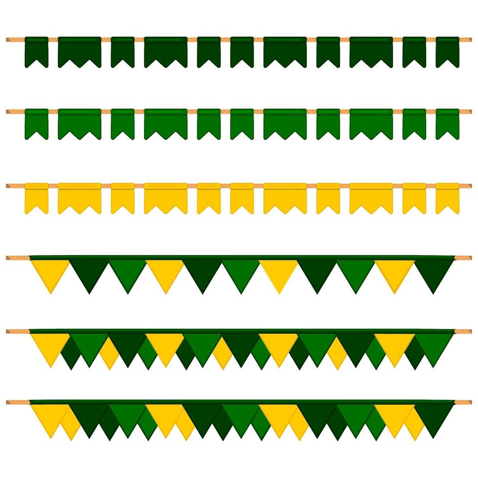 Ierse vakantie st patrick dag, grote set van vlaggen op touw vector