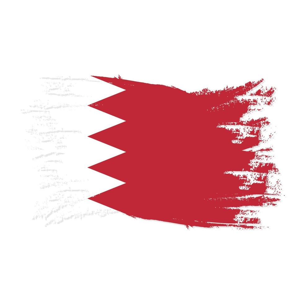 vlag van bahrein met aquarel borstel stijl ontwerp vector