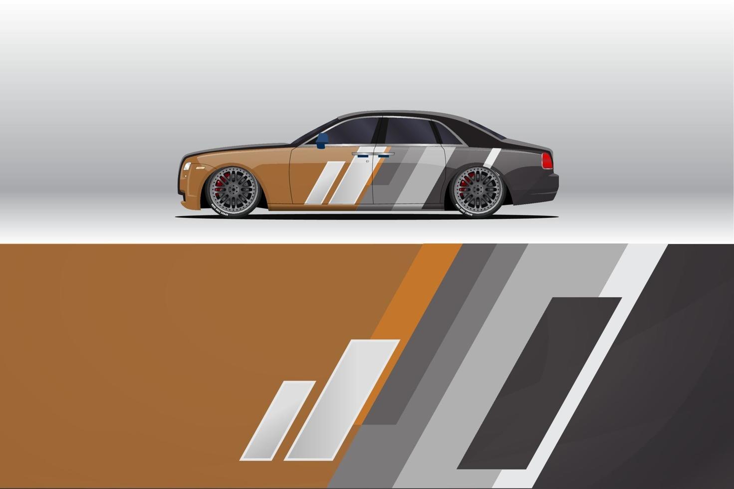 auto wrap sticker ontwerpen. voor race-livrei of dagelijkse auto vinyl sticker. vector