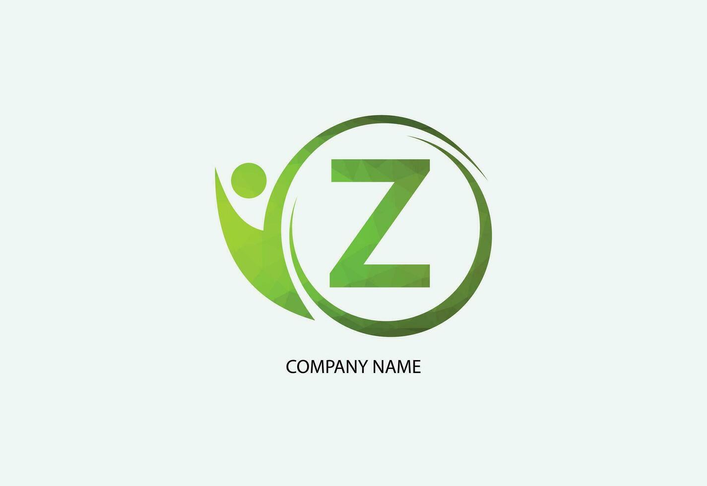 laag poly menselijk met brief z logo ontwerp concept sjabloon vector