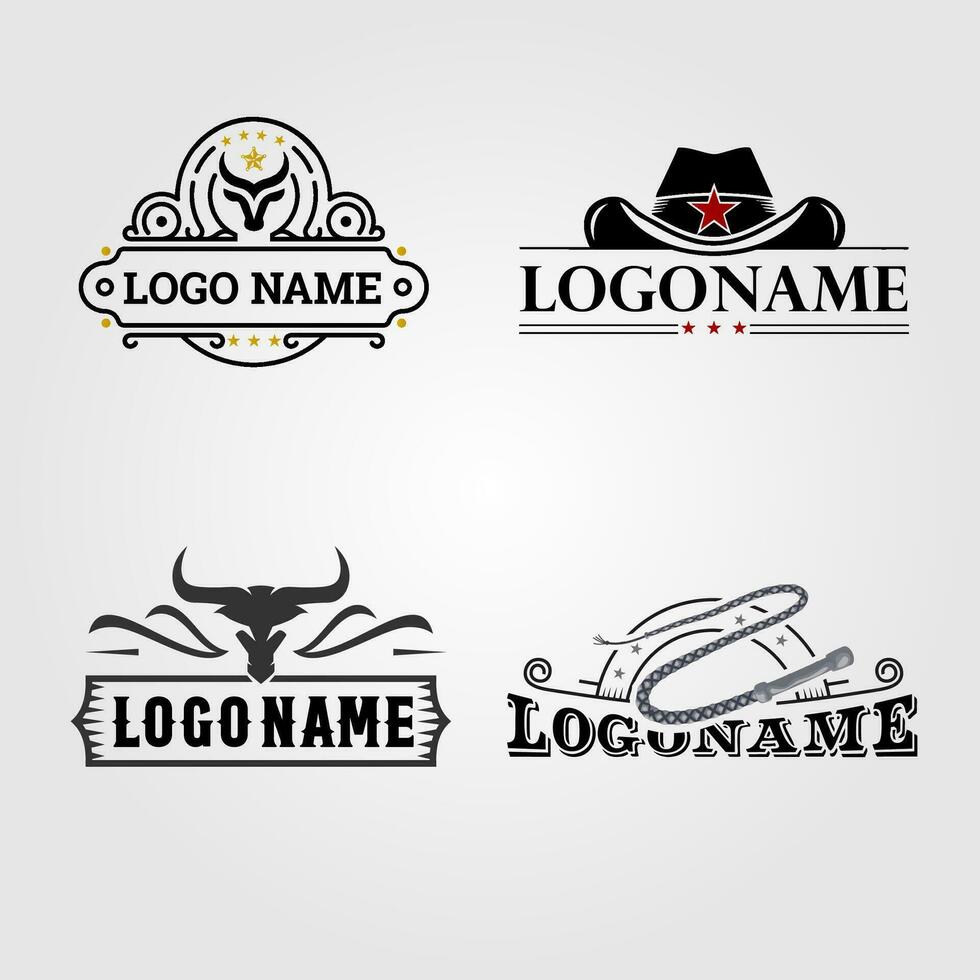 retro cowboy vector logo ontwerp