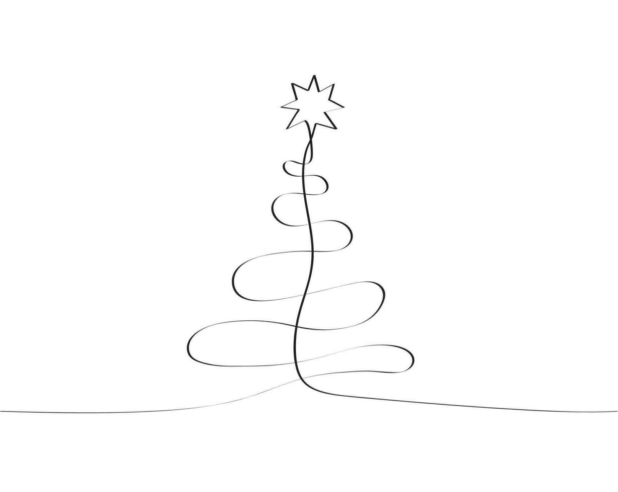 vrolijk Kerstmis boom schets groet kaart vector illustratie ontwerp. groet kaart. Kerstmis boom.